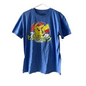 Pokemon Pikachu T Shirt Japanese Vintage Retro Blue Yellow Sz Large